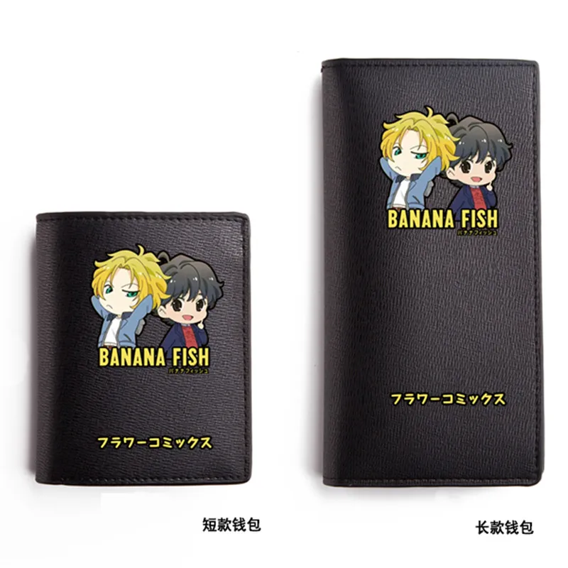 Di alta qualità BANANA FISH Ash Lynx Cosplay Anime borsa lunga Pu Leahter portafogli portamonete portamonete Anime ID Card Holder Money Clutch