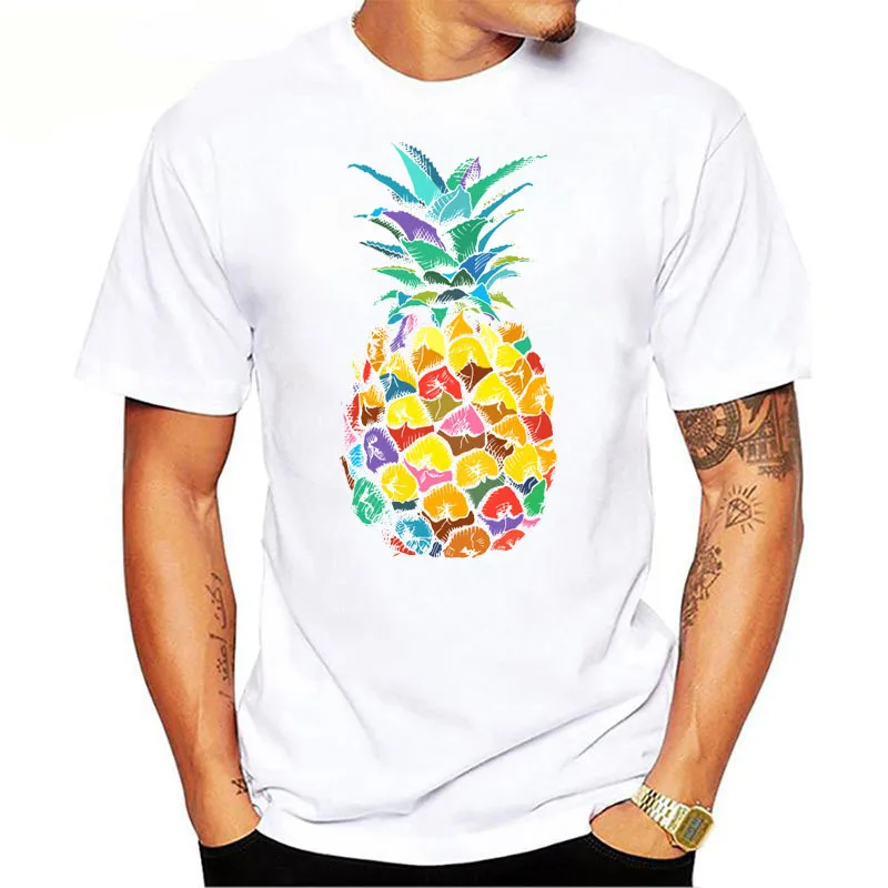 

Summer Short Sleeve Tee Top Women Shirts Colorful Pineapple Printing Graphic Tees T Shirt