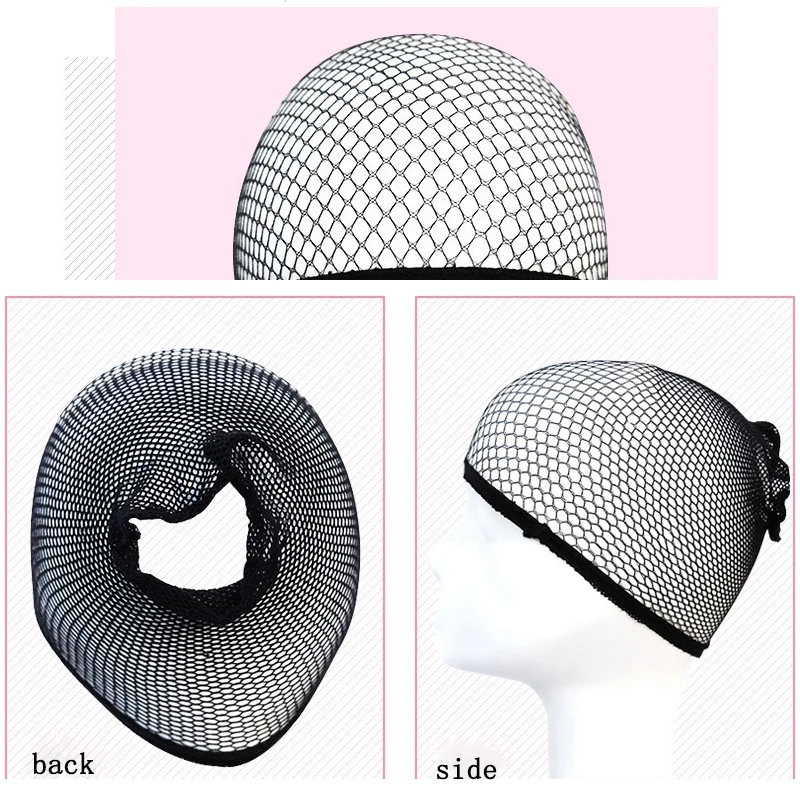 Großhandel Schwarz Snood Nylon Haarnetz Materialien Für Perücken Machen Streching Gummibänder Mesh Cap Für Frauen Perücke Liner Zubehör – Detail 6