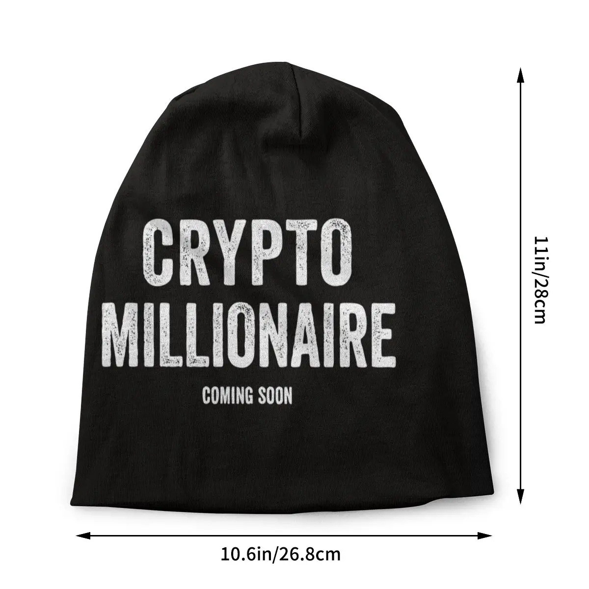 Crypto Millionaire Bonnet Hats Bitcoin Cryptocurrency Btc Knit Hat Vintage Ski Skullies Beanies Hat Summer Warm Head Wrap Caps