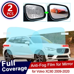 for Volvo XC60 2009~2022 Car Rearview Mirror Protective Film Anti Dazzle Waterproof Rainproof Anti Fog Car Sticker 2015 2020