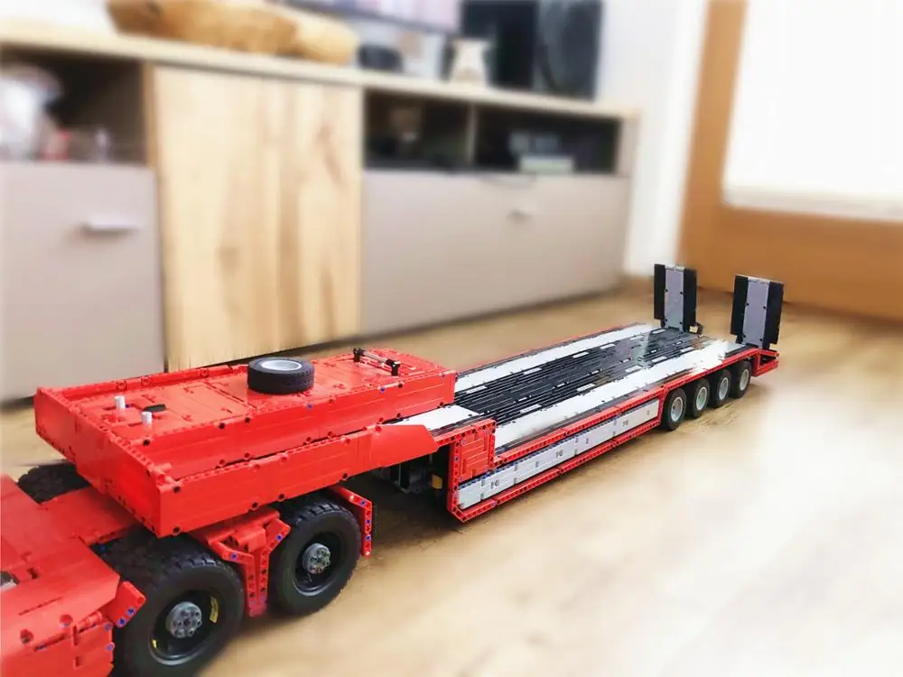 KEJI MOC-2475 Tractor Truck Tower Head MOC-4814 LOWBOY-Trailer RC Model Building Block Bricks Kit Kids Toys Christmas Gift