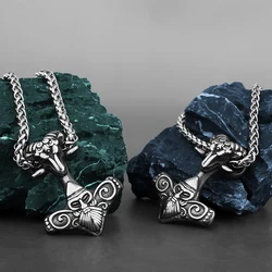 Thor's hammer nordic viking rune pendant necklace original amulet chain men's party jewelry men's pendant wholesale