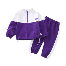 Fashion Children Clothing Spring Autumn Baby Girl Clothes Boys Solid Jacket Pants 2Pcs/Set Toddler Cotton Costume Kids Tracksuit