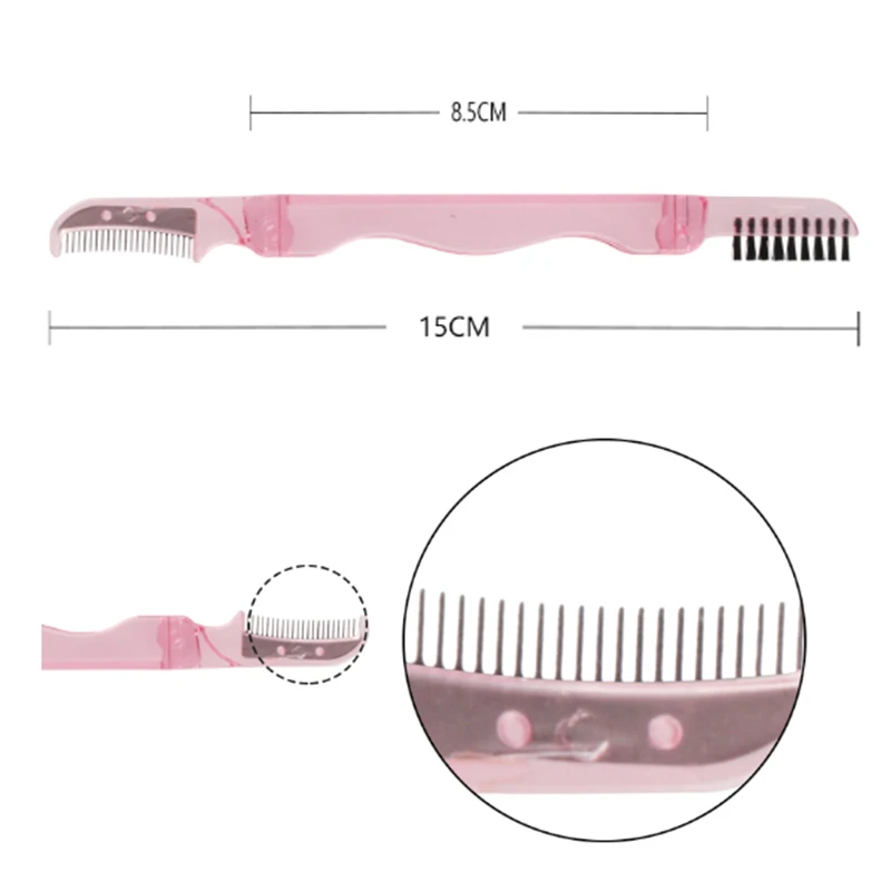 Eyelash Brush Comb Eyelash Extension Supplies Professional Makeup Brushes Collapsible Stainless Steel Eyebrow Comb Lash Brush