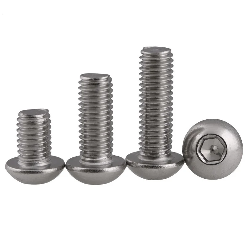 M3 M4 M5 M6 M8 M10 หัวHexซ็อกเก็ตซ็อกเก็ตสกรู 316 สแตนเลสDIN7380 ครึ่งรอบหัวALLEN Bolts