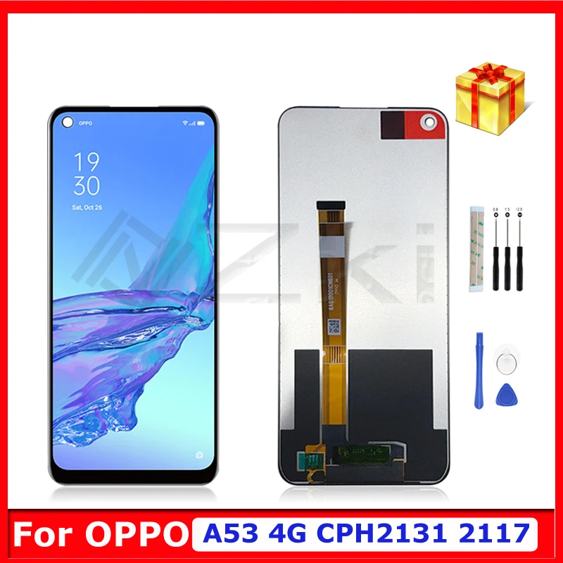 

6.5" For Oppo A53 4G 2020 LCD Display CPH2127 Glass Sensor Touch Screen Digitizer Assembly Replacement Parts With Frame Tested