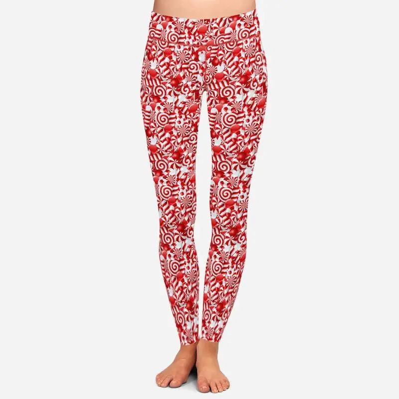 LETSFIND New Arrival Winter Woman Christmas Series Printing Leggings Fashion Elegant High Waist Woman Fitness Warm Leggings