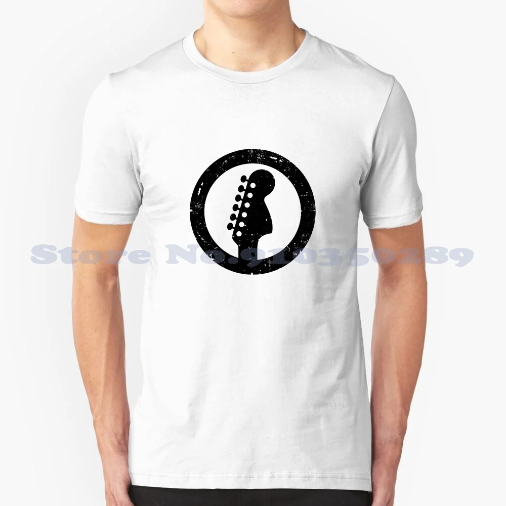 Stratocaster 70S Headstock 100% Cotton T-Shirt Telecaster Head Stratocaster Electric Guitar Music Instrument