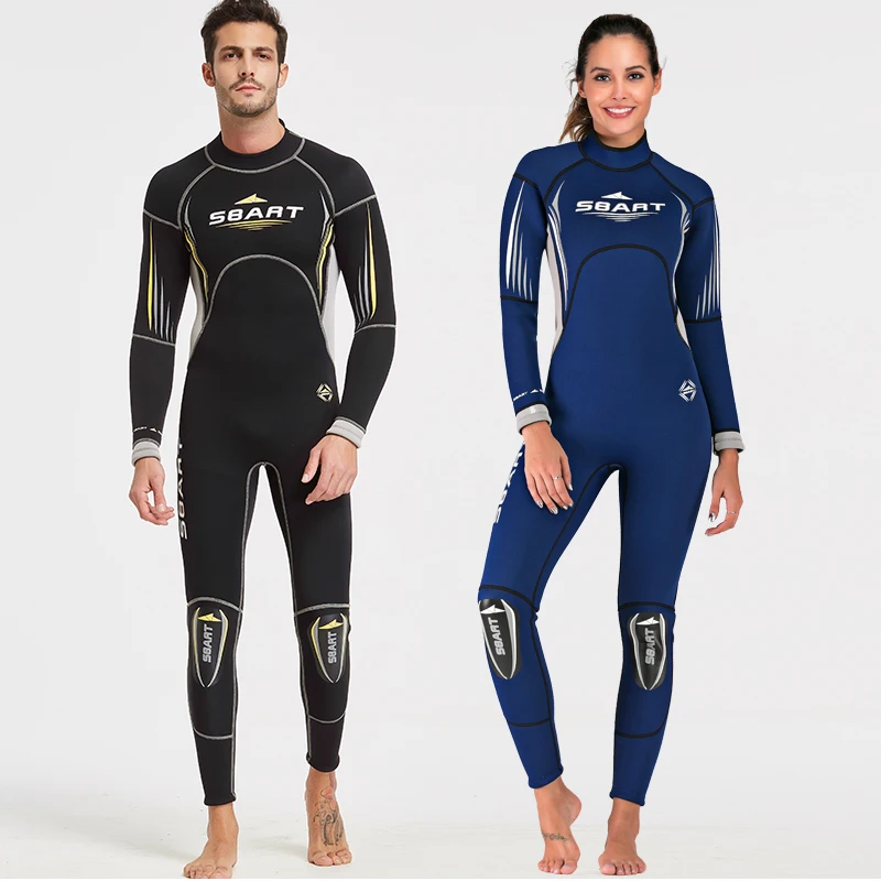 Neoprene Diving Wetsuit for Men and Women, Back Zipper, Scuba Diving Suit, Surfing, Cold Water, Winter Swimsuit, 3mm