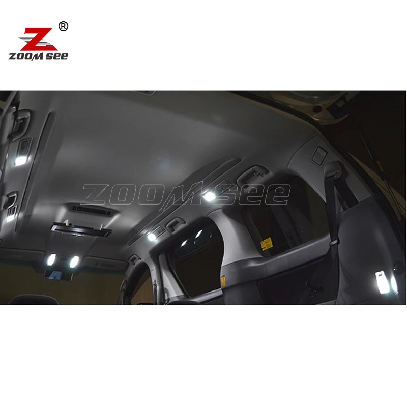 100% biały wolne od błędów lampa LED wnętrze Dome dachu czytanie zestaw oświetleniowy dla Toyota Alphard MK1 MK2 10 20 serii Vellfire (2003-2014)