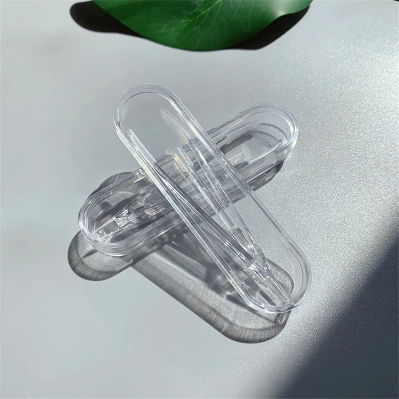 Transparent large long tweezers contact lens clip suction stick set independent shell beauty contact wearing tool clip