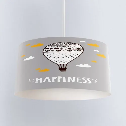 Else Carpet Gray Yellow White Clouds Flying Balloon 3D Pattern Child Bedroom Pendant Lamp Chandelier