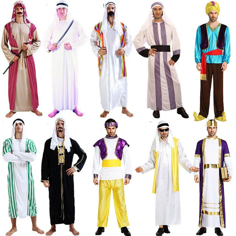 

Role Play Adult Men Arab King Dubai Prince Cosplay Robe Carnival Masquerade Party Christmas Sexy halloween costume for Women