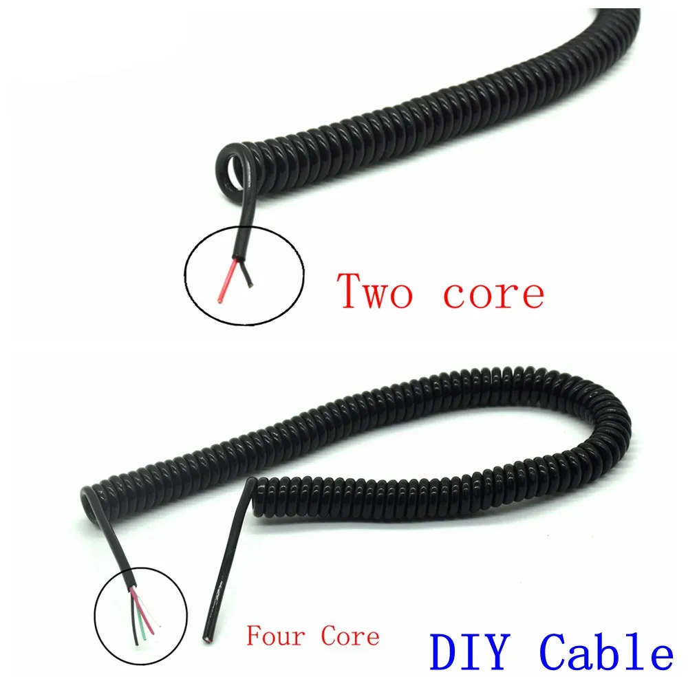 DIY spring curl line usb line usb 4 core wire microusb extension data cable 2.0m  200cm