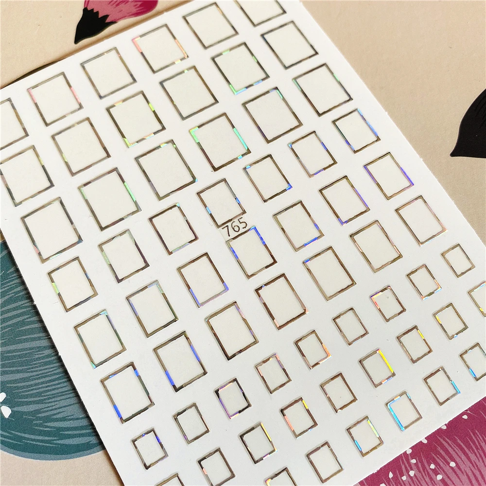 765 Shape Twelve colors of square 3D Back glue Nail decal Nail sticker Nail decoration Nail art Nail tool Nail ornament