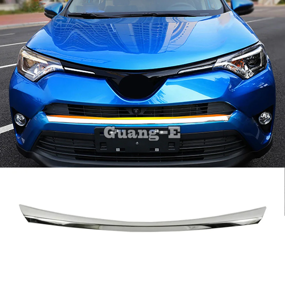 

Car Body Cover Bumper Engine ABS Chrome Trim Front Grid Grill Grille Edge Outlet Lamp For Toyota RAV4 2014 2015 2016 2017 2018