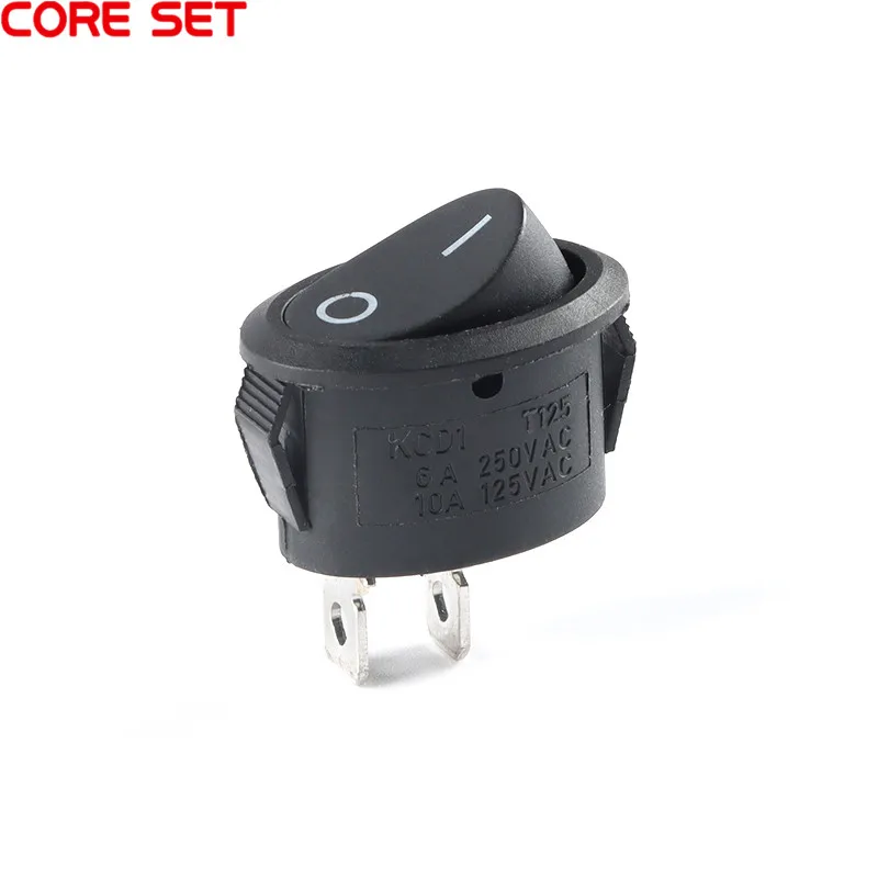 5PCS KCD1 Oval Rocker Switch Black Red LED Light 2 Pins 3Pin 2 Gears 3Gears ON OFF ON/OFF/ON 10A 6A Switch Power Switch New