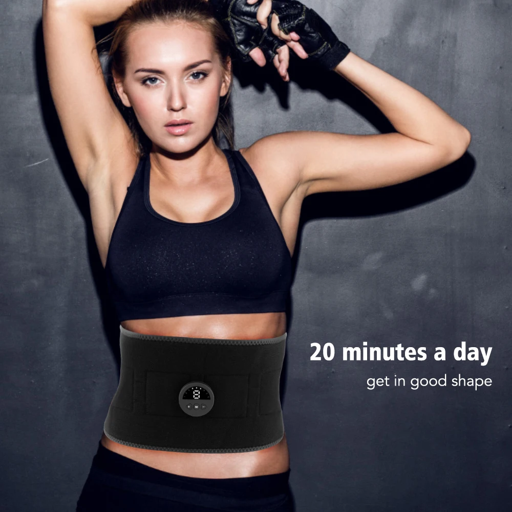 

Body Slimming Belt Electric Abdominal Trainer Muscle Stimulator Weight Loss New Smart EMS Fitness Vibration Belt Unisex