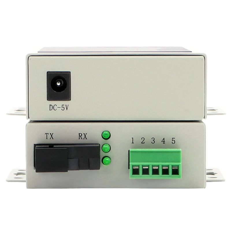 1 Pair 1 Channel Bidirectional Data Over Fiber Optic Converter with RS485 and 600w Surge Protection