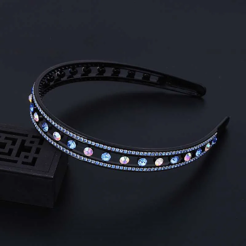 Einfache Stirnband Strass Haar Hoop Bands Blume Kristall Nicht-slip Lünette Haarbänder Frauen Schmuck Mädchen Haar Zubehör Kopfbedeckungen – Detail 8
