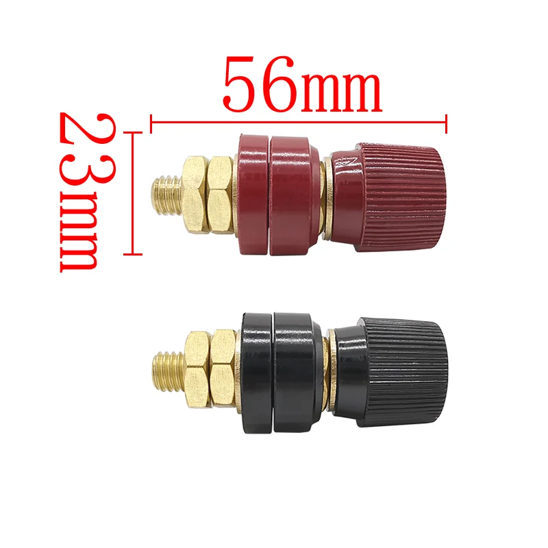 Red Black Plastic Shell M8 Brass Binding Post Terminals Connector 555 Type 8mm Male Plug 200A High Current Cable Wiring Terminal