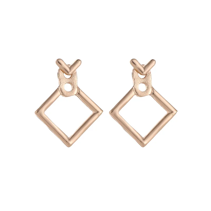 2019 Oorbellen Wholesale Korean Trendy Cute Earrings Jewellery Geometric Square V Word Stud Earrings For Women Fashion Jewelry