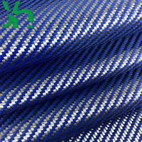 3K 240g Blue Black Carbon Fiber Kevlar Blend Fabric for Surface DIY Decoration Hybrid Material