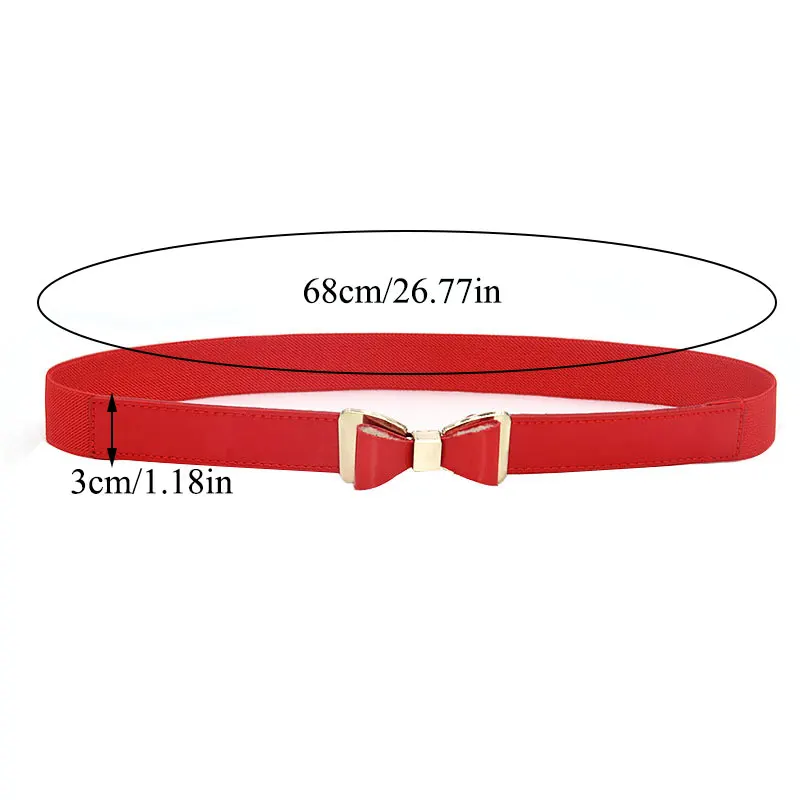 Women Ladies Elastic Bow Wide/Thin Stretch Wrap Buckle Waistband Waist Belt Band Ladies Fashion Leaf Belt