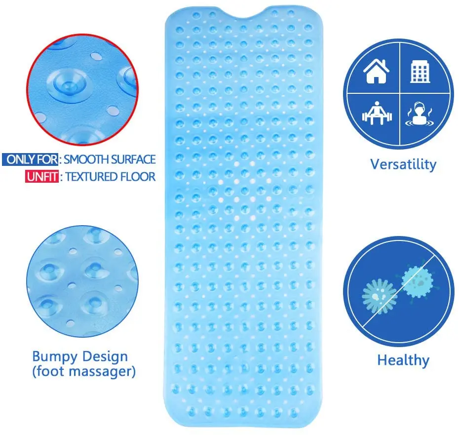 2021 New PVC Large Bath Mat Massage 40X100CM Safety Shower Bathtub Mats Non Slip Bathroom Floor Mat for Kids/Elderly /Disabled