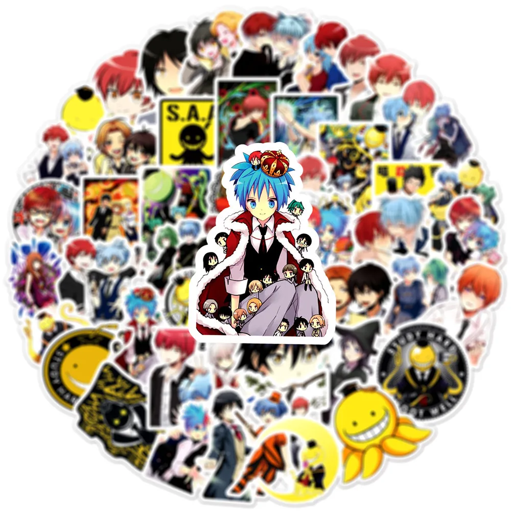 10/30/50pcs  Japanese Anime Assassination Classroom Graffiti Classic Stickers  Water Removable Trolley Boxdecal Home Decor