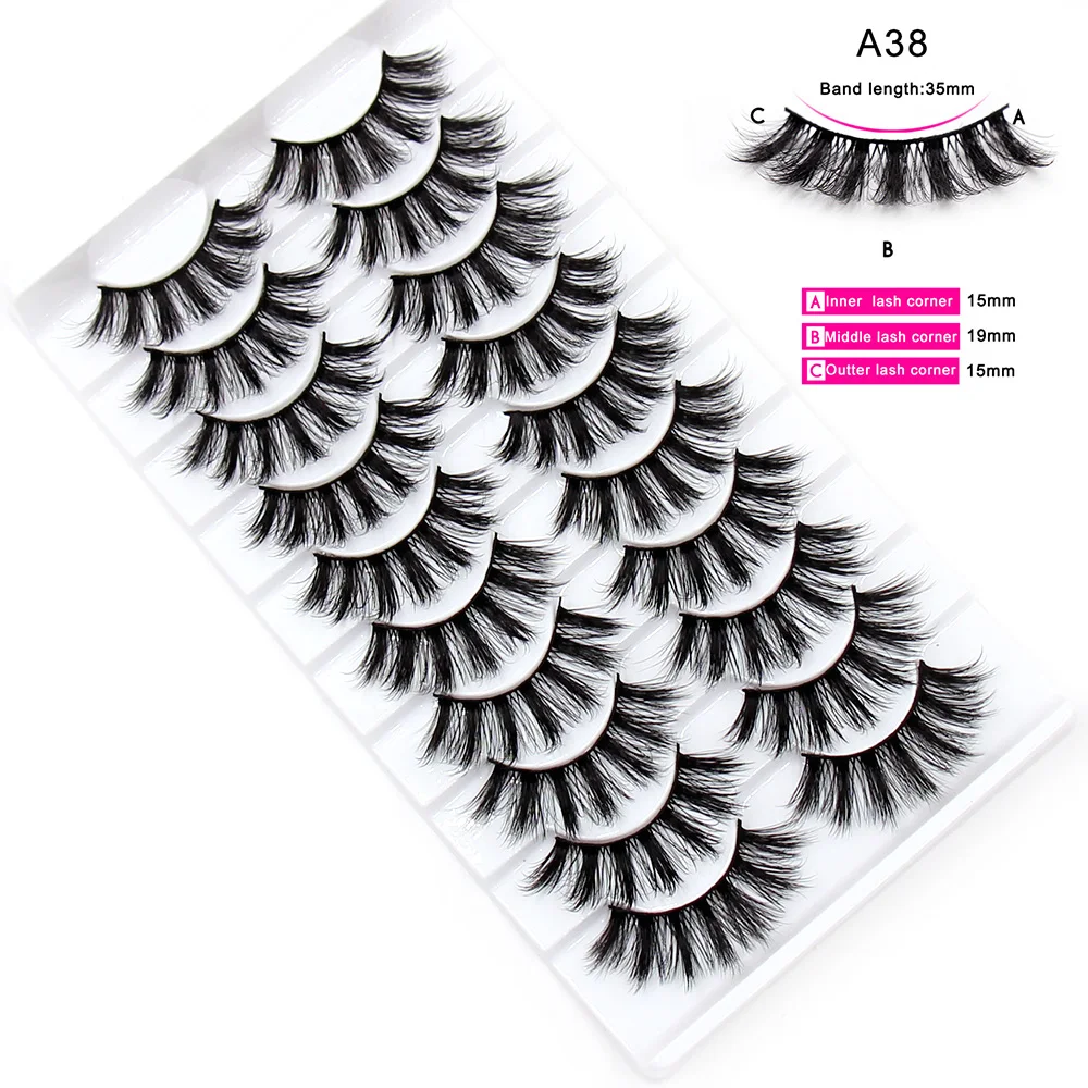 5/10/16pairs 3D Mink Hair Soft Fluffy  Mink Lashes Natural Long Dramatic False Eyelashes Reusable Eyelash Extension Makeup