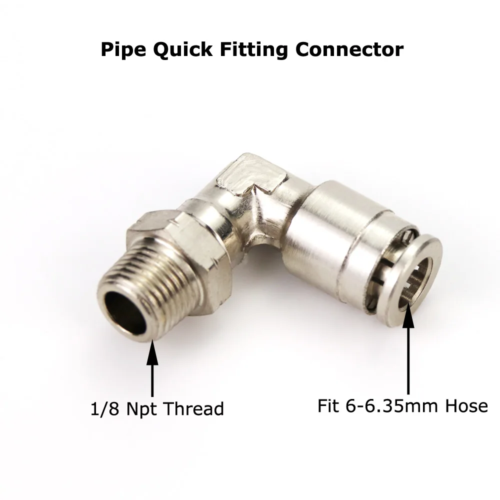 

New 1/4" (6.35MM) 90 Degree Swivel Elbow Macro Hose Line Pipe Quick Fitting Connector 1/8NPT For Air Tool Paintball Airsoft