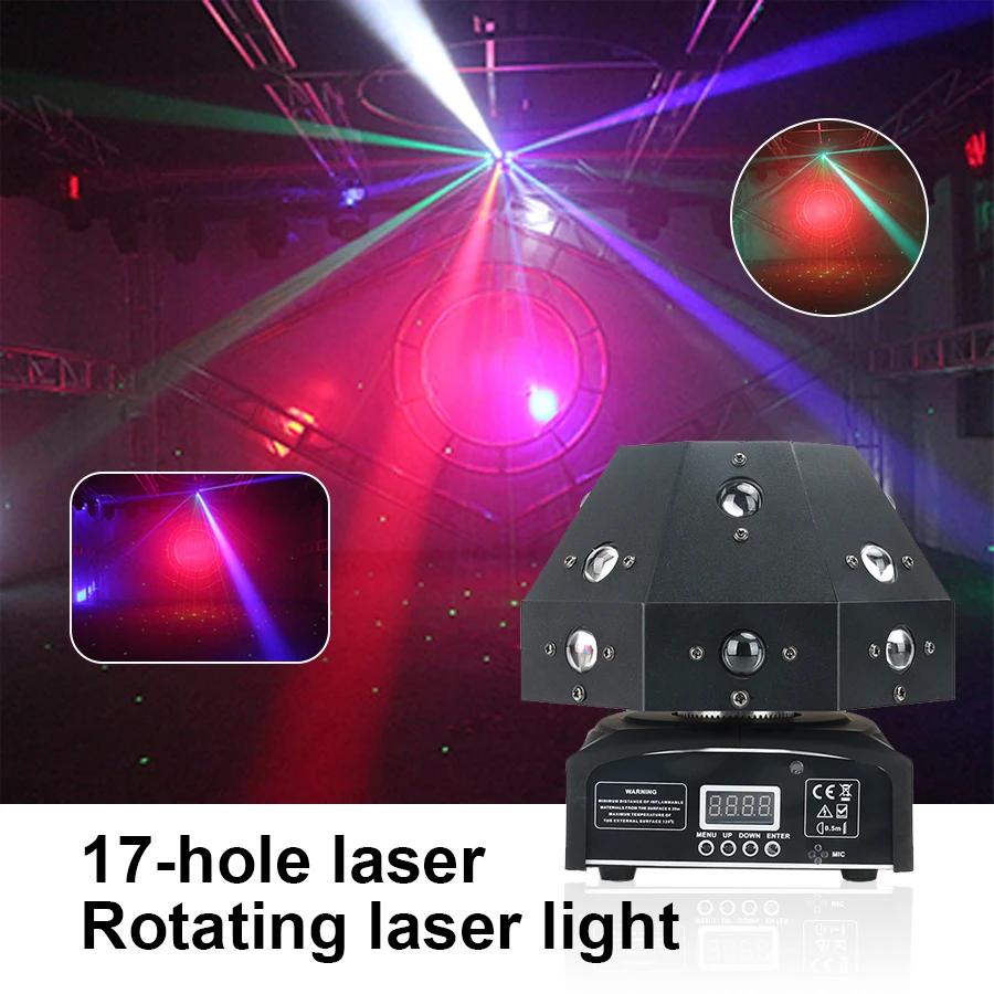 New Arrival DJ Stage Beam Laser Projector 16x3w RGBW LED Mushroom Light with Green Laser Effects DMX Control Xmas Stage Lighting