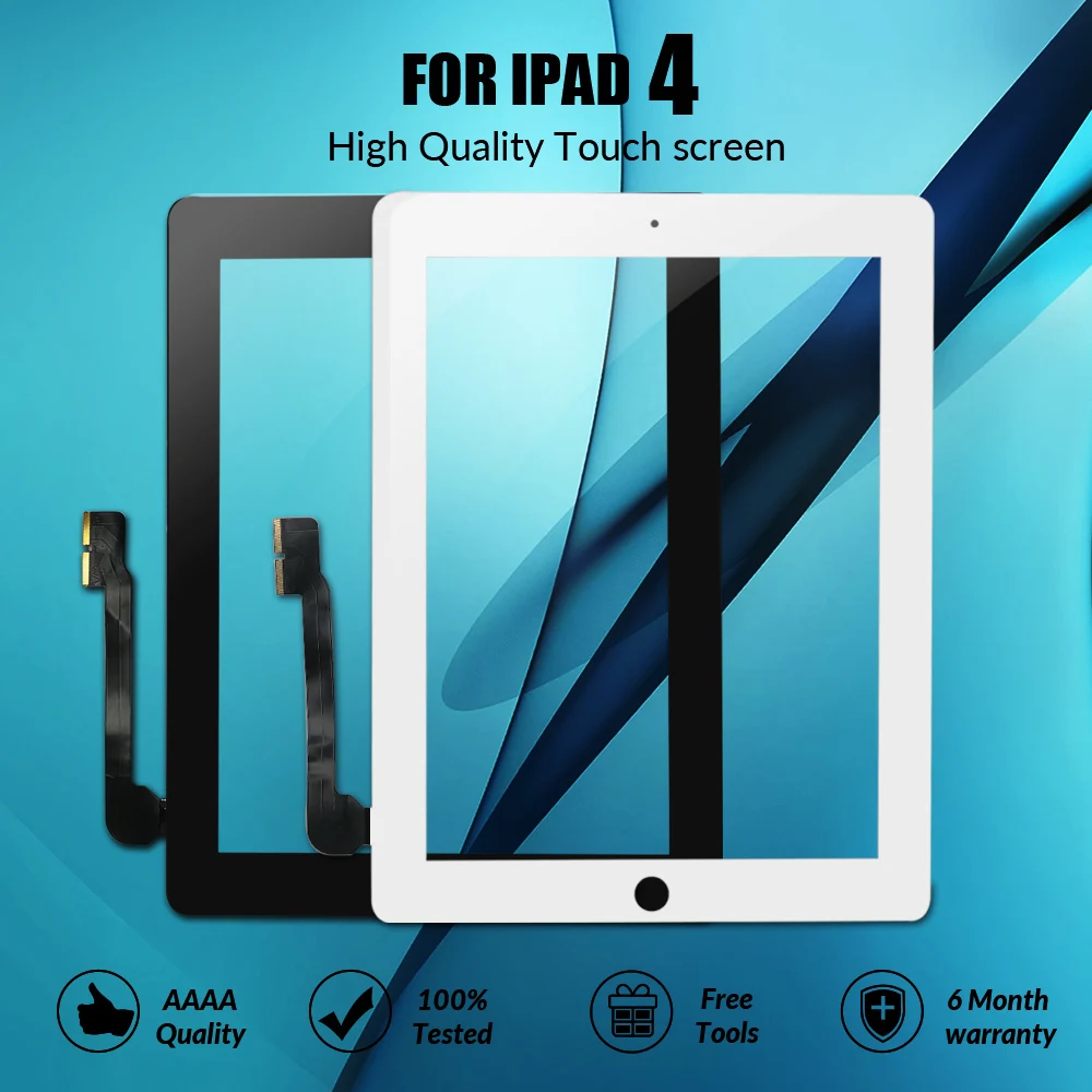 

Сенсорный экран 9,7 дюйма для iPad 4, A1458, A1459, A1460, сменный сенсорный экран, дигитайзер, сенсорная стеклянная панель для iPad 4, Внешний ЖК-дисплей
