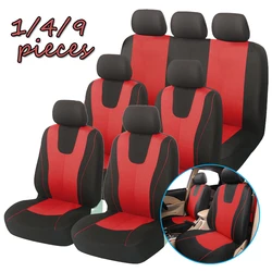 1/2/5/7seat Car seat covers Fit most Cars protective cover universal car accessories auto seat covers(Red/Black )