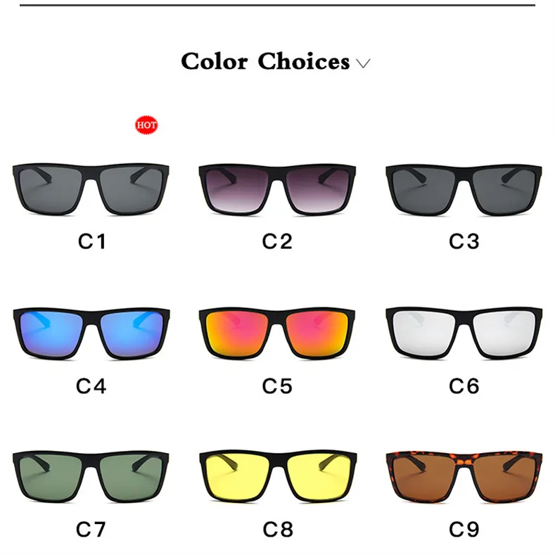 Classic men\'s  Brand Design  Sunglasses Men Women Driver Shades Male Vintage Sun Glasses  Men Spuare Mirror Summer