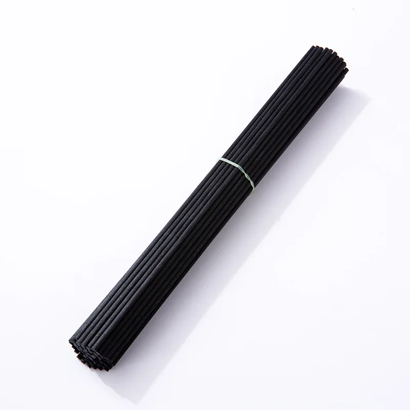 Black Fiber Rattan Sticks para ambientador, Reed Difusor, Home Fragrance, 5 4 3mm x L50 40 35 30cm Dia, 50pcs