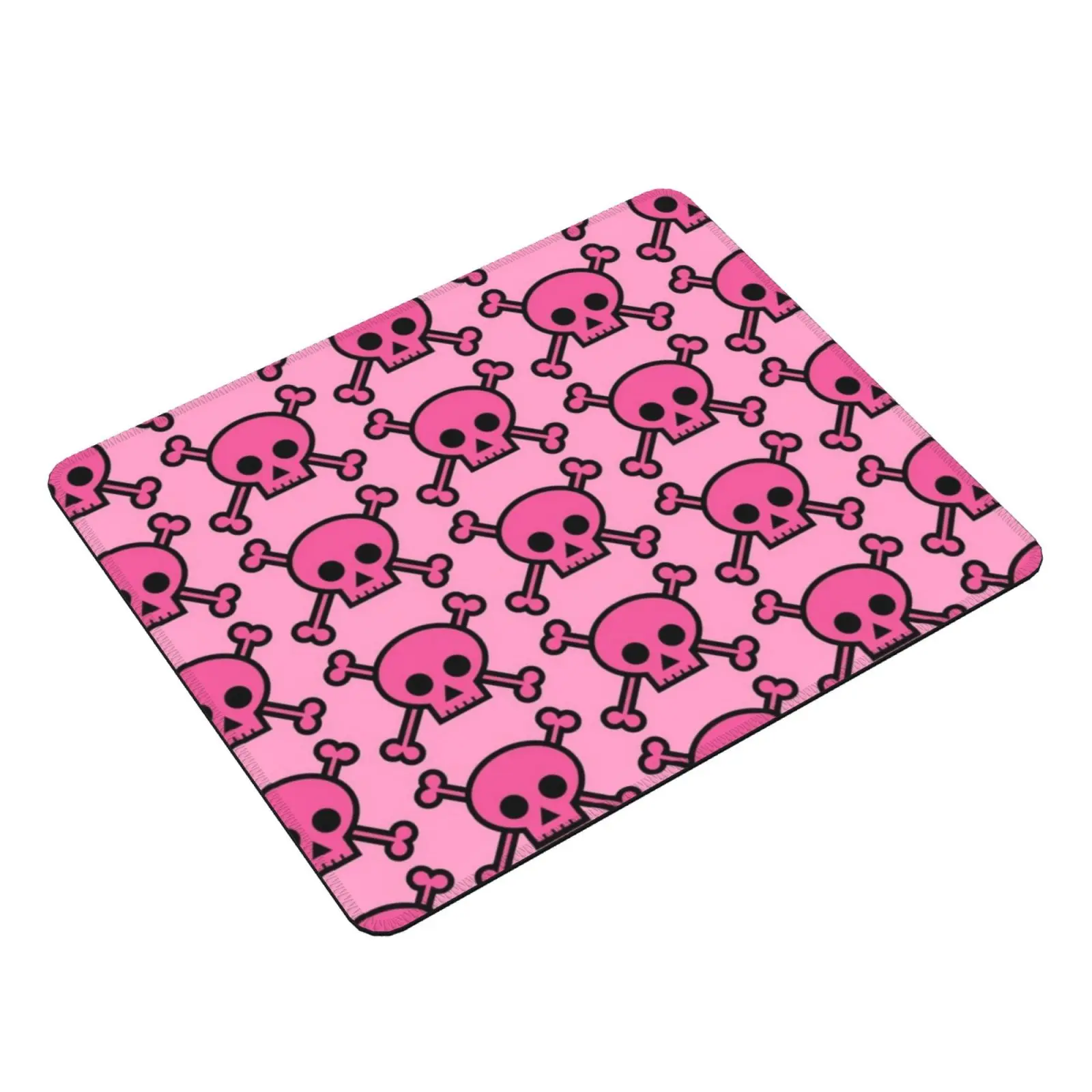 Pink Skull And Crossbones Emo Girl Mouse Pad DIY Print Cushion Pink Punk Rock Emo Skull Skulls Pattern Cute