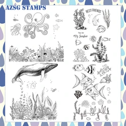 AZSG Various Ocean fishes Clear Stamps NEW 2020 For DIY Scrapbooking/Card Making/Album Decorative Silicone Stamp Crafts