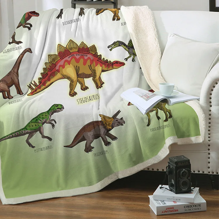 

Bedding Outlet Dinosaur Fluffy Blanket Jurassic Soft Blanket Boys 3D Animal Sherpa Blanket Tyrannosaurus Bedding Cobertor 001