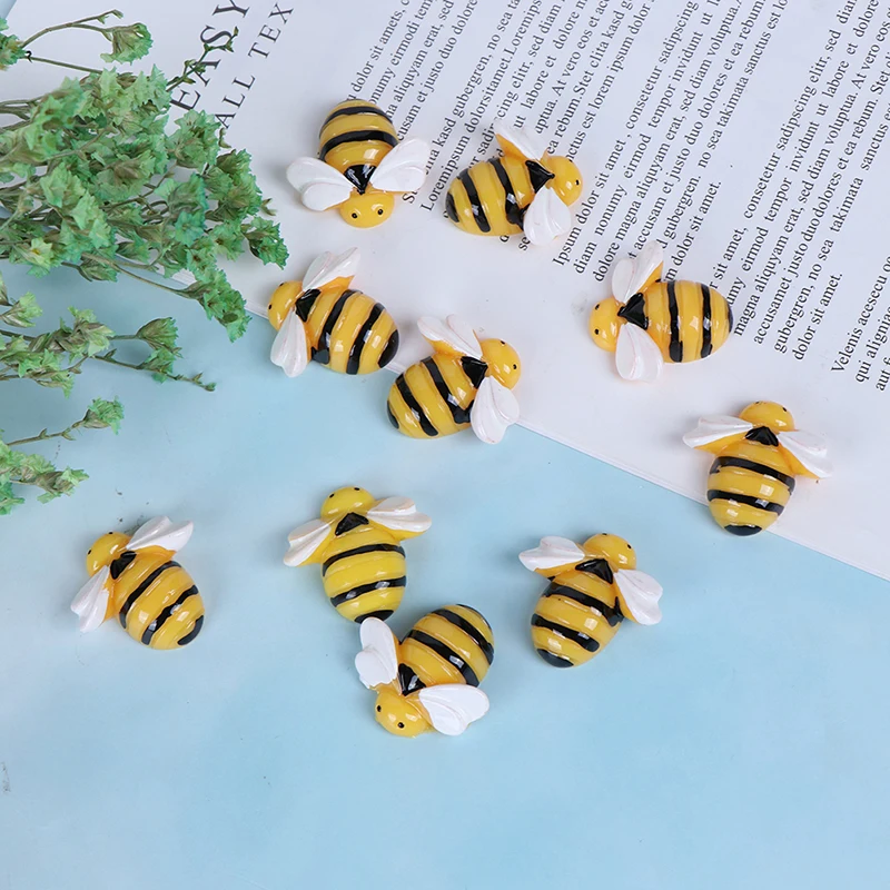 10pcs Flat Back Resin Cabochon Bee DIY Flatback Scrapbooking Embellishment Craft Decoration Craft Making Accessories