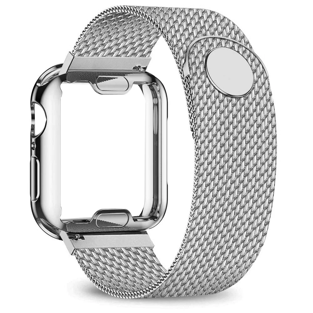 Case+strap For Apple Watch band 40mm 44mm iwatch 38mm 42mm Plated case+Metal belt Magnetic loop bracelet apple Watch 6 se 5 4 3