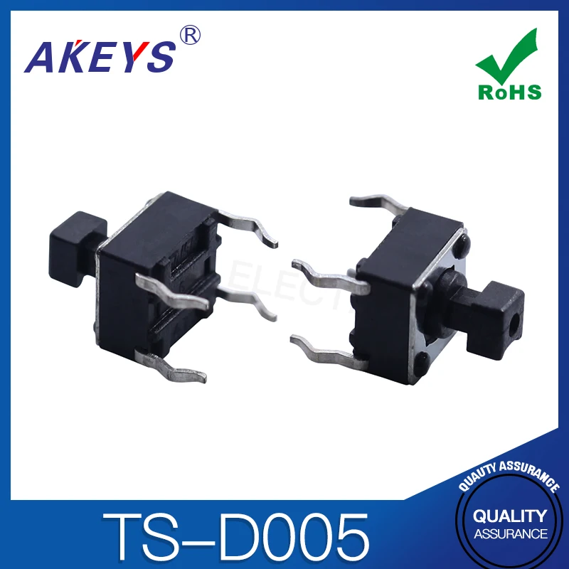 TS-D005 Key High life copper pin 4 pin tap switch connector 6 * 6 * 7.3 Square Head 2.4 Head