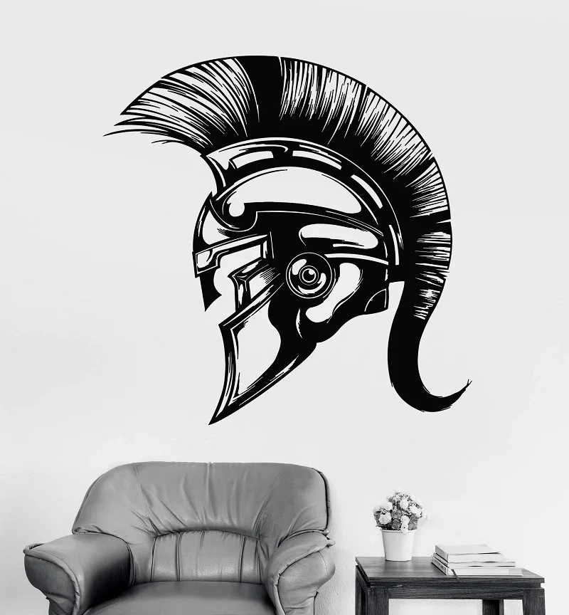 Vinyl wall decal home decoration living room bedroom art deco spartan helmet warrior ancient greek sticker mural GXL11