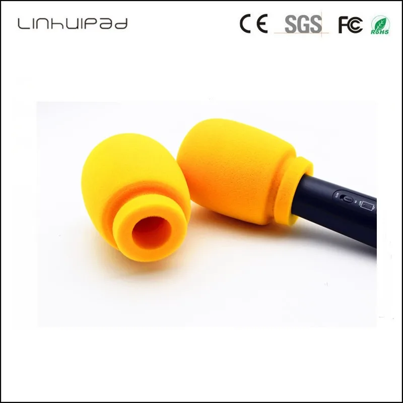 Linhuipad Q5 Linhuipad Q5 مقابلة محطة تلفزيون مخصصة ميكروفون الزجاج الأمامي كبير الحجم طباعة الشعار مراسل مراسل نادي كرة القدم رغوة الزجاج الأمامي