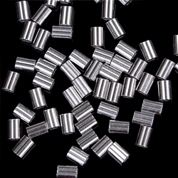 50 Pcs 1.5mm Wire Rope Aluminum Alloy Sleeves Clip Fittings Loop Cable Crimps Ferrule Stop Wire Rope Cable