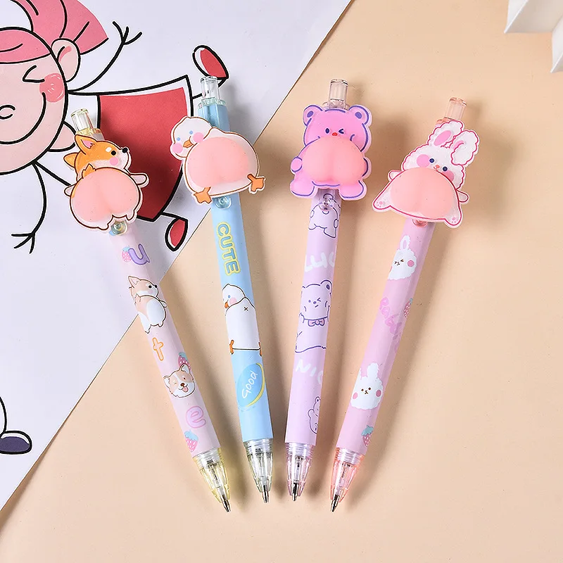 36 pcs/lot Cartoon Animal Butt Mechanical Pencil Cute 0.5/0.7MM Student Automatic Pen For Kids Gift School Office Supplies