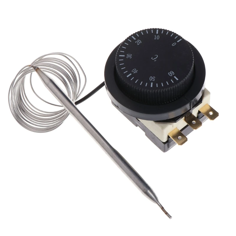 Hot! 250V/380V 16A 0-60 degrees Celcius Temperature Control Switch Capillary Thermostat Controlled