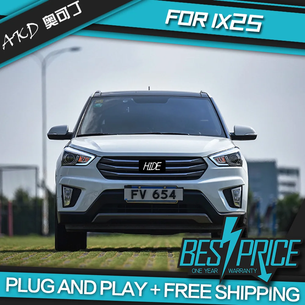 AKD Cars Styling Headlight For Hyundai ix25 Creta 2015 Headlights LED Running lights Bi-Xenon Beam Fog lights angel eyes Auto